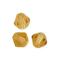 VALUED Faceted Bicone 4mm Light Topaz Crystal Beads (16