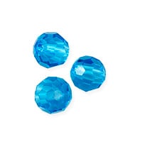 VALUED Faceted Round 4mm Aquamarine Crystal Beads (15