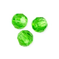 VALUED Faceted Round 4mm Emerald Crystal Beads (14