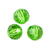 VALUED Faceted Round 6mm Emerald Crystal Beads (14