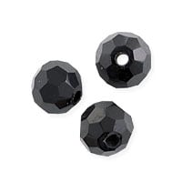 VALUED Faceted Round 6mm Jet Crystal Beads (14