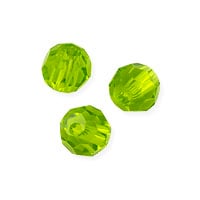 VALUED Faceted Round 4mm Peridot Crystal Beads (14