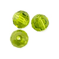 VALUED Faceted Round 6mm Peridot Crystal Beads (14
