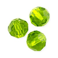 VALUED Faceted Round 8mm Peridot Crystal Beads (20