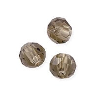 VALUED Faceted Round 4mm Smoky Quartz Crystal Beads (14