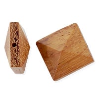 Bayong Wood Pyramid Square Bead 16x8mm Brown (1-Pc)