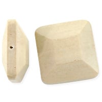 Panto Wood Faceted Square Bead 21x8mm Beige (1-Pc)