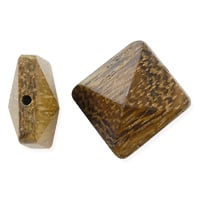 Robles Wood Pyramid Square Bead 14x8mm Brown (1-Pc)