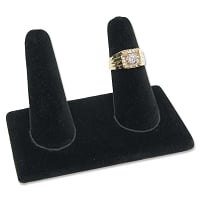 Double Ring Finger Jewelry Display - Black