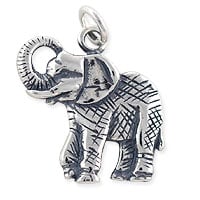 Elephant Charm 18mm Sterling Silver (1-Pc)