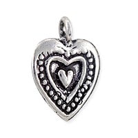 Heart Charm 14x10mm Sterling Silver (1-Pc)
