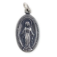 Virgin Mary Charm 18x12mm Sterling Silver (1-Pc)