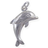 Dolphin Charm 19x14mm Sterling Silver (1-Pc)