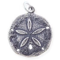 Sand Dollar Charm 20x18mm Sterling Silver (1-Pc)