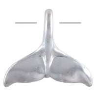 Whale Tail Charm 18x21mm Sterling Silver (1-Pc)