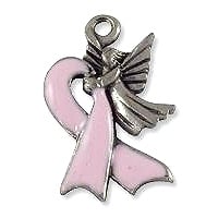 Angel with Ribbon Charm 13x20mm Pewter Antique Silver Plated (1-Pc)