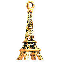 Eiffel Tower Charm 15x9mm Pewter Antique Gold Plated (1-Pc)