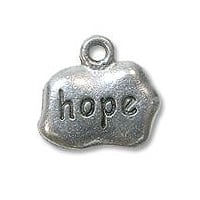Hope Charm 9x12mm Pewter Antique Silver Plated (1-Pc)