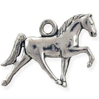 Horse Charm 16x21mm Pewter Antique Silver Plated (1-Pc)