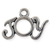 Joy Charm 12x18mm Pewter Antique Silver Plated (1-Pc)