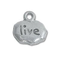 Live Charm 9x11mm Pewter Antique Silver Plated (1-Pc)