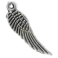 Wing Charm 17x5mm Pewter Antique Silver Plated (1-Pc)