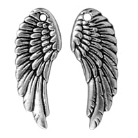 TierraCast Wing Charm 11x28mm Pewter Antique Silver Plated (1-Pc)