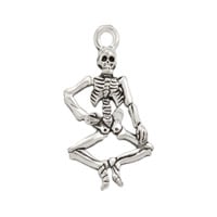 Skeleton Charm 21x15mm Pewter Antique Silver Plated (1-Pc)