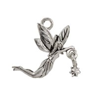 Fairy Star Charm 20x16mm Pewter Antique Silver Plated (1-Pc)