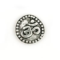 TierraCast Om Coin Charm 11mm Pewter Antique Silver Plated (1-Pc)