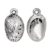 TierraCast Abalone Shell Charm 9x16mm Pewter Antique Silver Plated (1-Pc)