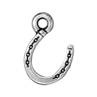 TierraCast Horseshoe Charm 11x16mm Pewter Antique Silver Plated (1-Pc)