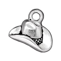 TierraCast Cowboy Hat Charm 14x12mm Pewter Antique Silver Plated (1-Pc)