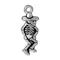 TierraCast 27x10mm Antique Silver Plated Pewter Dancing Señor Charm (1-Pc)