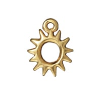 TierraCast Radiant Sun Charm 11x14mm Pewter Bright Gold Plated (1-Pc)