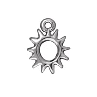 TierraCast Radiant Sun Charm 11x14mm Pewter Bright White Bronze Plated (1-Pc)