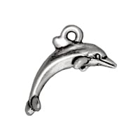 TierraCast Dolphin Charm 18x19mm Pewter Antique Silver Plated (1-Pc)