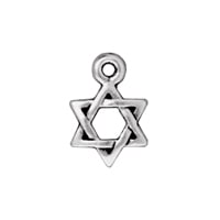 TierraCast Star of David Charm 9x13mm Pewter Antique Silver Plated (1-Pc)