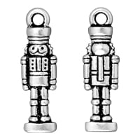 TierraCast Nutcracker Charm 27x8mm Pewter Antique Silver Plated (1-Pc)