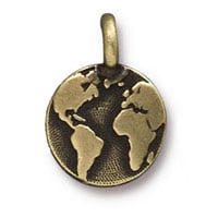 TierraCast Earth Charm 12x17mm Pewter Oxidized Brass Plated (1-Pc)