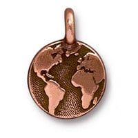 TierraCast Earth Charm 12x17mm Pewter Antique Copper Plated (1-Pc)