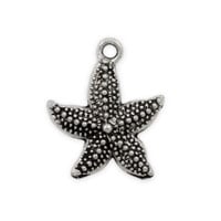 Star Fish Charm 22x20mm Pewter Antique Silver Plated (1-Pc)