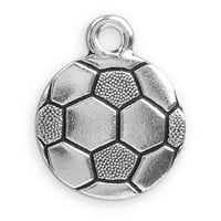 TierraCast Soccer Ball Charm 16x19mm Pewter Antique Silver Plated (1-Pc)