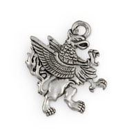 23mm Antique Silver Plated Griffin Pewter Charm (1-Pc)
