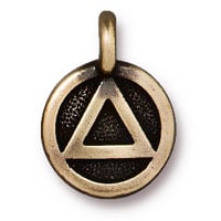 TierraCast Recovery Charm 12mm Pewter Brass Oxide Plated (1-Pc)