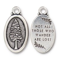 TierraCast Redwood Charm Antiqued Silver Plate