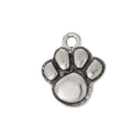 Paw Print Charm 12x13mm Pewter Antique Silver Plated (1-Pc)