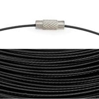 Cable Necklace with Twist Clasp 17½ Inches Black (1-Pc)