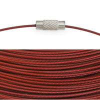 Cable Necklace with Twist Clasp 17½ Inches Red (1-Pc)