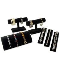 Jewelry Display Assortment for Bracelets Black Velvet (6-Piece)